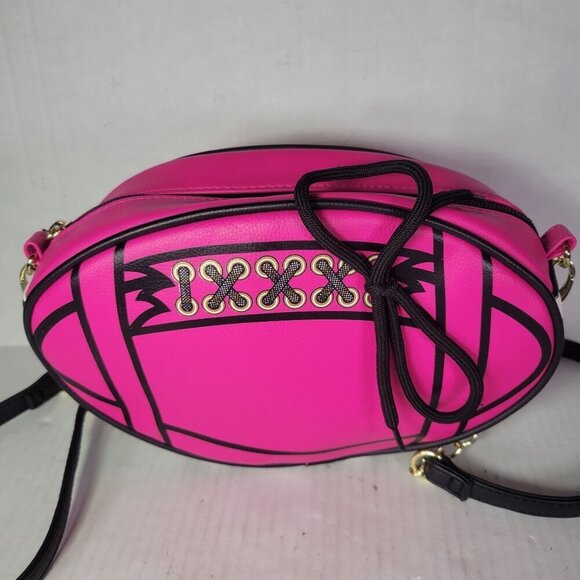 Luv Betsey by Betsey Johnson Fun Casual Pink Oval Football Crossbody Bag - Picture 7 of 13